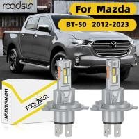 ราคา Fit สําหรับ Mazda BT 50 2012 2023 ไฟหน้ารถหลอดไฟ Super White ฮาโลเจน 800 ความสว่าง High Beam Low Beam 100W 6000K 20000LM Plug N Play Canbus ไม่มีข้อผิดพลาด (50356472566)