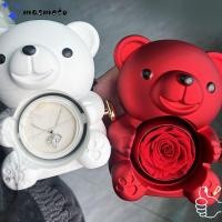 ราคา มาสมีโต กล่องเครื่องประดับดอกกุหลาบ ดอกไม้สบู่หมีสีชมพูกล่องของขวัญ แหวนเก็บสร้อยคอหมุนสีแดงสร้างสรรค์ของขวัญงานแต่งงาน (26244157003)