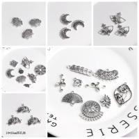 ราคา เงินโบราณโลหะผสม ลายครึ่งวงเดือน ออกแบบเอง สไตล์จีนโบราณ (55207600116)