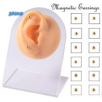 ราคา SAMO 12 ชิ้น การ์ดแม่เหล็กต่างหูเครื่องประดับเจาะปลอมแม่เหล็กหู Tragus กระดูกอ่อนสตั๊ด (53408466423)