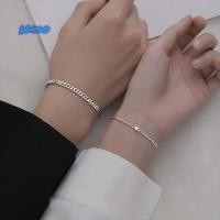 ราคา SAMO สร้อยข้อมือคู่ โซ่หัวใจคริสตัล สแตนเลสสีทองและเงิน ออกแบบเรียบง่าย (51208453206)