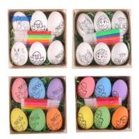 ราคา SAMO 6PCS ไข่อีสเตอร์ DIY พร้อมปากกาสีอีสเตอร์ DIY ไข่มือวาด การ์ตูนสร้างสรรค์มัลติฟังก์ชั่ระบายสีหัตถกรรมภาพวาดที่มีสีสันไข่ฉากอีสเตอร์ตกแต่ง (52907702097)