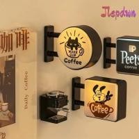 ราคา JEPDWN ป้ายโคมไฟกาแฟ มุมกาแฟเรืองแสงบรรยากาศป้าย Retro Miniature Pegboard มินิตู้เย็นแม่เหล็กตกแต่งบ้าน (57158660894)