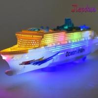 ราคา JEPDWN ของเล่นเรือล่องเรือ ของเล่นเรือไฟฟ้าที่สมจริง ไฟ LED เสียงพวงมาลัยอัตโนมัติของเล่นเรือไฟฟ้า (51708972968)