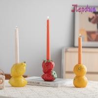 ราคา JEPDWN แจกันตุ๊กตาผลไม้ เซรามิคสไตล์ที่ไม่ซ้ํากันผลไม้เชิงเทียน สีส้มมะนาวโต๊ะเครื่องประดับเชิงเทียนสตรอเบอร์รี่ตกแต่งโต๊ะ (56908980321)