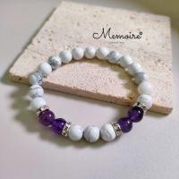 ราคา กำไลข้อมือหินแท้ธรรมชาติ หินนำโชค สายมูเตลู อเมทิสต์ ฮาวไลม์ กำไลสีขาว (22555812745)