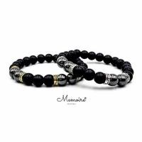 ราคา กำไลข้อมือหินมูเตลู หินนำโชคแท้ นิล โอนิกซ์ onyx hematite เสริมการปกป้องคุ้มกันภัย (6400777767)