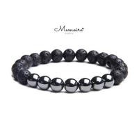 ราคา กำไลข้อมือหินแท้ หินภูเขาไฟ hematite หินลาวา สร้อยนำโชค สุขภาพ (2861371042)