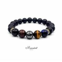 ราคา กำไลข้อมือหินมงคล หินนำโชค ไทเกอร์อายสามสี สามทหารเสือ หินนำโชค มูเตลู (5660779725)