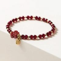 ราคา กำไลข้อมือหินโกเมน Garnet จี้มงคล แร่ชินนาบาร์ สร้อยข้อมือเสริมดวง (22420285543)