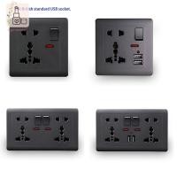 ราคา FI EU Standard Usb Socket Grey ฝังแผงปลั๊กไฟติดผนัง GOOD (56701179160)