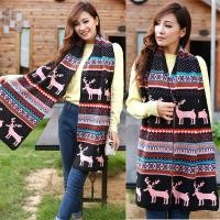 ราคา 11418L ผ้าพันคอกันหนาว ผืนยาว ไหมพรมหนานุ่มถักลายกวางน่ารัก (693376932)