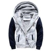ราคา 11681MM เสื้อกันหนาวสไตล์สปอร์ต ฮู้ด บุขนหนานุ่ม สีเทา (89263606)
