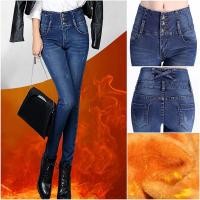 ราคา 11692X กางเกงยีนส์กันหนาว เอวสูง SLIM ซับกำมะหยี่ (104159693)