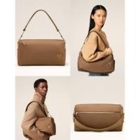 ราคา New Ami Paris nylon top zipped marcel bag ใบใหญ่ สีน้ำตาล สายหนังปรับได้สะพายไหล่LargeSize 40 x 23 x 16 cm (41809128961)