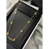 ราคา New Celine Triomphe Mini Triomphe Necklace In Brass With Gold Finish Gold มือ1ของแท้ พร้อมส่ง (24343097749)