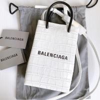 ราคา New Balenciaga phone bag croc embossed ขาว (20232191679)