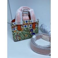ราคา New Tory Burch Robinson Printed Top Handle Mini Something Wild Leather Cross Body Bag (19046871697)