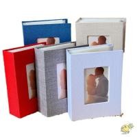 ราคา WXDX TH อัลบั้มภาพ DIY Writable 4x6 รูปถ่ายอัลบั้มสมุดภาพขนาดเล็ก 100 กระเป๋าผ้าลินินปกเก็บภาพงานแต่งงานครบรอบครอบครัว (48556341212)