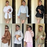 ราคา พร้อมส่ง 6787 Oversize Shirtเสื้อเชิ้ตทรงโอเวอร์ไซส์ชายโค้งหน้าสั้นหลังยาวMini Skirt with Beltกระโปรงมินิสเกิร์ตเอวต่ำ (24925760753)
