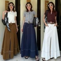 ราคา 1072 STUDIOX2 A Line Maxi Skirt SMLXLXXL 590 กระโปรงยาวทรงเอ ผ่าหน้า ผ้าแคนวาสญี่ปุ่น ผ้าเนื้อหนา เป็นทรงสวย (44167927854)
