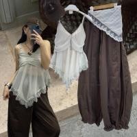 ราคา zr lace layer tank top เสื้อสายเดี่ยว สีโทนเทาอ่อน แต่งชายระบายลูกไม้ ไล่ระดับเฉียง เนี้อผ้าซีทรู ทรงสวย ตัวสายปรับ (49657067755)