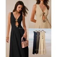 ราคา 25 New Arrival STUDIOX2 SUMMER SEASHELL LINEN MAXI DRESS SMLXLXXL 590 เดรสลินินฝ้าย คอวี ดีเทล เข็มกลัดช่วง (44001865712)
