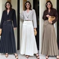ราคา 1067 STUDIOX2 MAXI PLEATED SKIRT SMLXL2XL 590 กระโปรงพลีท แพทเทริน์เกาหลี ดีเทลขอบเอวเข็มขัด ด้านหน้าอับพลีท (29940481741)