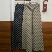 ราคา พร้อมส่ง 1024STUDIOX2 A LINE LINEN STRIPES SKIRT WITH BELTS SMLXLXXL 590 กระโปรงทรงเอชายหางปลาทรงสวยมากมีซิปข้างเข็มขัด (29939495045)