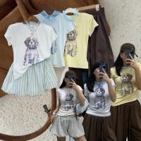 ราคา dog shoulder pad top เสื้อยืดคอกลม ผ้าบางเล็กน้อย คล้ายๆผ้าสลาฟ แต่นุ่มกว่า ยืดหยุ่น เก็บทรงสวย ไหล่เสริมฟองน้ำ (40579897461)