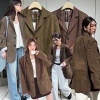 ราคา Suede brown blazer 790 mo studio พร้อมส่ง เสื้อเบลเซอหนังกลับทั้งตัว งานสวยทรงโอเว้อไซร้ พรีเมี่ยมเกรดเกาหลี (54104389875)