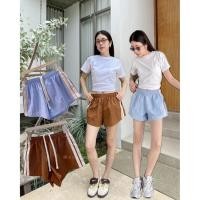 ราคา Two tone short VALEN 350 กางเกงขาสั้น เอวยืด มีเชือกผูก ลายแถบข้าง ทรงสวยมาก สีละมุน ใส่ออกแล้ว ชิคสุด (41115311256)