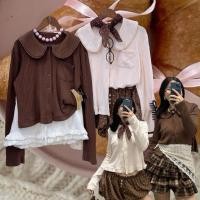 ราคา texture long top เสื้อคอบัว แขนยาว กระดุมหน้า เนื้อผ้าแบบมี texture ผ้าฉลุ ชายแต่งระบายเล็กน้อย น่ารักมาก (54501957184)
