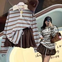 ราคา bluebrown stripe polo top เสื้อคอปก แขนยาว ลายริ้รสลับสีน้ำตาลฟ้า แต่งกุ๊นขอบครีมที่ปกเสื้อ แต่งปักอักษรน่ารักลืม (54104740203)