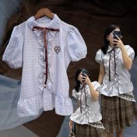 ราคา plaid puff top เสื้อคอปก แขนตุ๊กตาพอง แต่งกระดุมหน้าแต่งระบายช่วงกระดุม โบว์ริบบิ้นเย็บติด น่ารักมาก ชายแต่งระบาย (53851831002)