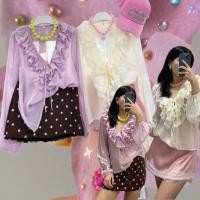 ราคา zr ruffle top เสื้อคอระบาย แขนยาว แต่งผูกหน้า 2 ระดับ ไม่ผูกก็สวย ผ้านิ่ม summer เลย เป็นทรงสวยเลย สีโทนสวย งานเป็ะ (52158192118)