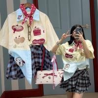 ราคา waffle 2 tone shirt เสื้อเชิ๊ตคอปก แขนสั้น คอปก แต่งปักทั่วตัว น่ารักมาก เล่นผ้าตัดต่อ 2 สี เนื้อผ้าใส่สบาย ไม่ร้อน (51100168806)