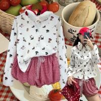 ราคา cat and dog bottom top เสื้อคอกลม แขนยาว ลายน้องหมา น้องแมว สีตัดกัน น่ารัก แต่งกระดุมหน้า ผ้านิ่ม ใส่สบาย (48706329458)