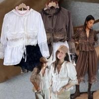 ราคา พรีออเดอร์ lace boho top เสื้อลูกไม้ฉลุซีทรู แต่งลูกไม้ช่วงเอวและช่วงแขน น่ารักมาก ช่วงคอเป็นวีผูก แต่งระบายช่วงคอ (47502436657)