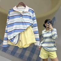 ราคา polo stripe top เสื้อ polo คอปก ลายริ้ว แขนยาว เนื้อผ้าอย่างดีเลย ไล่สีฟ้าเหลือง น่ารักมาก งานสวยมาก เป็ะ ฮิตมาก (43214826967)