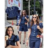 ราคา เสื้อยีนส์ปกบัวกระดุมหน้า เเต่งลูกไม้ เเบบเเม่ชม เเขนดอลลี่ งานนำเข้า (41760606117)