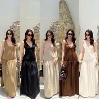 ราคา Dido dress เดรสยาว คอวีหน้า หลัง ใส่แล้วดูคอยาวผอม ช่วงกระโปรงจับจับรอบ ทรงสวยค่ะ รอบนี้เป็นผ้าลินินสีพื้น something elf (41651314034)