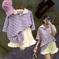 ราคา polo stripe top เสื้อ polo คอปก ลายริ้ว ชมพูฟ้าน้ำตาล สีน่ารักมากก แขนสั้น เนื้อผ้าอย่างดีเลย ไล่สีริ้วสลับ งานสวยมาก (41373976770)
