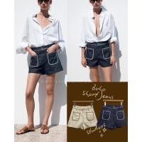 ราคา 9995 Boho Short Jeans SMLXLXXL 590 กางเกงยีนส์ขาสั้น กระเป๋าหน้ามาเย็บดีเทลขอบกระเป๋าและขอบกางเกง น่ารักสุดๆstudiox2 (41300704049)