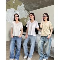 ราคา ZR Basic V top 320 VALEN เสื้อยืดแขนสั้นคอวี ผ้าสลาฟ ผ้าเนื้อดี ตัวนี้ใส่ออกมาแล้วสวยดูดีสุดๆ เบสิคแมทช์ง่าย (41165298584)