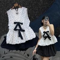 ราคา polkadot balloon top เสื้อลูกไม้ฉลุ ลายจุด polkadot แต่งโบว์หน้า ฟิวลูกคุณเลย ช่วงชายเป็นทรงบานออก จัั๊มช่วงเอว (40622886749)