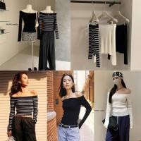 ราคา Knitted ribbed off shoulder top 390 เสื้อปาดไหล่แขนยาว งานผ้าร่องไหมพรม ทรงสวยเข้ารูป ใส่แล้วหุ่นเพรียว wg we (29571288169)