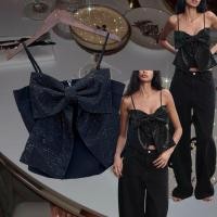 ราคา เปิดพรี zr bow diamond top เสื้อสายเดี่ยว ทรง crop แต่งโบว์หน้าเป็นทรงสวย แต่งอะไหล่เพชรอย่างดี (29520274716)