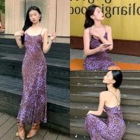ราคา พร้อมส่ง เดรสสายเดี่ยวcamis dress ลายเสือม่วง งานเกรดนำเข้า ผ้าปริ้นดิจิตอล mo studio (29485646571)