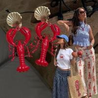 ราคา lobster earrings ต่างหูรูป lobster สีแดง อะไหล่อย่างดีเลย แต่งอะไหล่รูปเปลือกหอยสีทอง งานมีน้ำหนัก แต่ไม่หนักมากไป เป็ะ (29387513549)